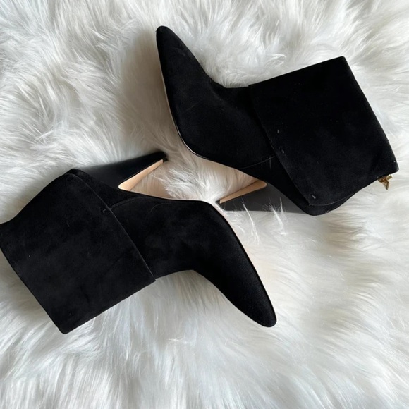 Ivanka Trump Black Suede Pointed Ankle Booties - Picture 4 of 8